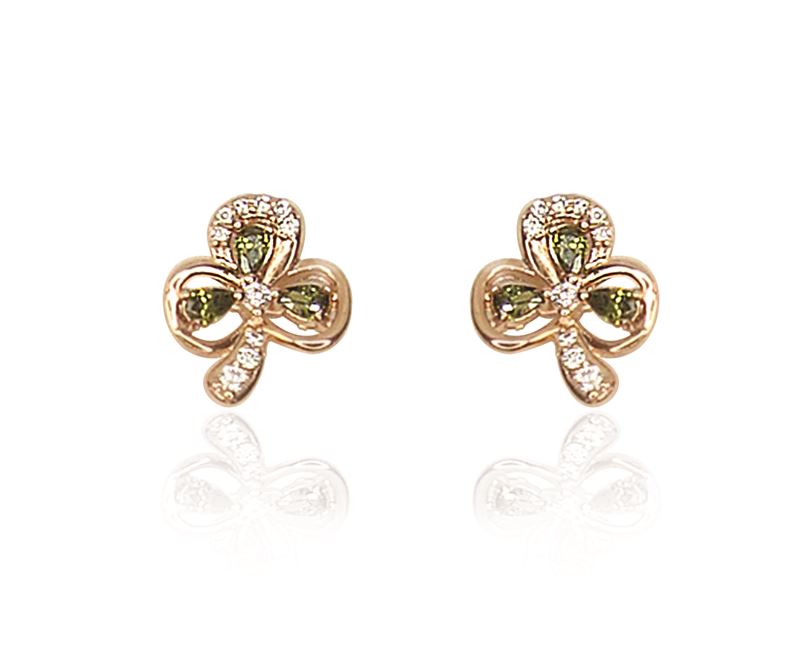 crystal shamrock earrings